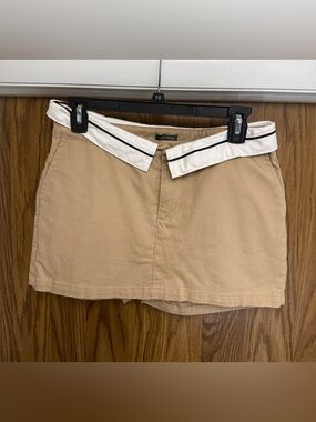 wild fable Tan Mini Skort with White-Trim Waistband